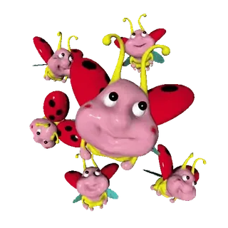 🐞 mariquita, insecto, dibujos animados, lindo, pegatina, rosa, rojo, bicho whatsapp sticker