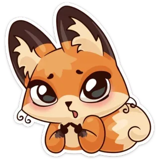 😒 fox, cute, animal, kawaii, sticker, cartoon telegram sticker