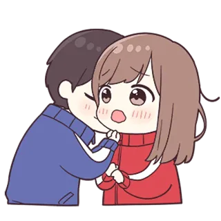💙 anime, love, cute, couple, romance, relationship whatsapp sticker