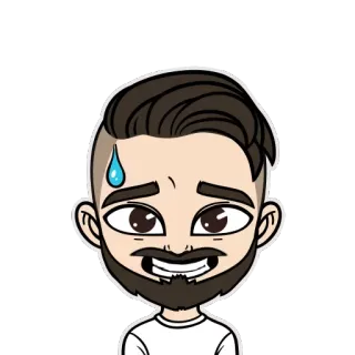 😅 Hoạt hình, Đổ mồ hôi, Avatar, Đàn ông, Đầu, Hình dán telegram sticker
