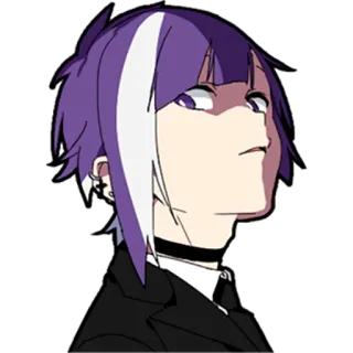 👿 anime, purple hair, character, manga, cartoon, art whatsapp sticker