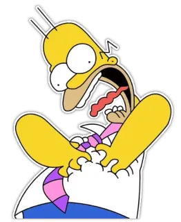 💔 Homer Simpson The Simpsons homer simpson, the simpsons, cartoon, funny, yellow, scared, shocked telegram sticker