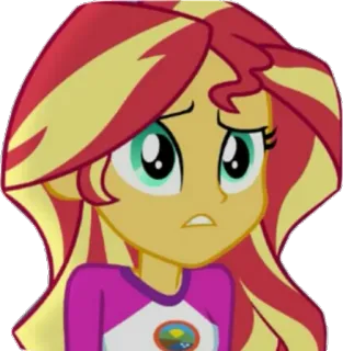 😔 Sunset Shimmer My Little Pony: Equestria Girls Kartun, Karakter, Sunset Shimmer, Equestria Girls, Sedih, Khawatir telegram sticker