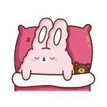 😴 Z kelinci, mengantuk, imut, tempat tidur, bantal, beruang, binatang, kartun telegram sticker