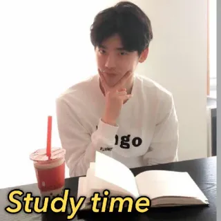 📚 Study time studio, studente, libro, tempo, apprendimento, caffè telegram sticker