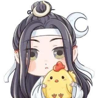 🎁 chibi, anime style, cute, chicken, cartoon telegram sticker