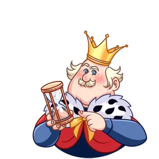 ⏳ 왕, 모래시계, 시간, 만화, 왕족, 왕관 whatsapp sticker