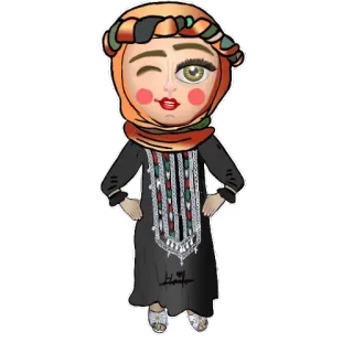 😉 Kartun, Wanita, Pakaian tradisional, Budaya, Karakter telegram sticker