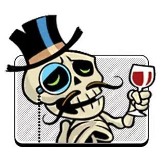😙 skelet, wijn, hoed, monocle, snor, gentleman telegram sticker
