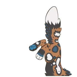 🦊 animal, chien, dessin animé, poilu, mignon whatsapp sticker