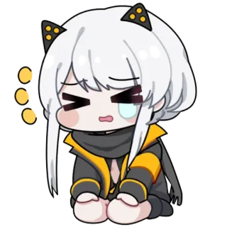 😢 Аниме, Чиби, Грустный, Плачущий, Мультфильм, Милый whatsapp sticker