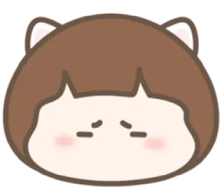 😖 Desenho animado, Fofo, Kawaii, Rosto, Triste, Personagem telegram sticker