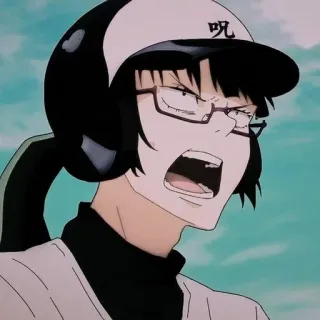 📝 呪 anime, manga, woman, baseball, sports, yelling telegram sticker