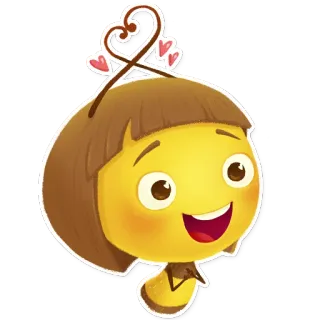 😍 ハチ, 漫画, 昆虫, 可愛い, 甘い, ハート, 絵文字 telegram sticker