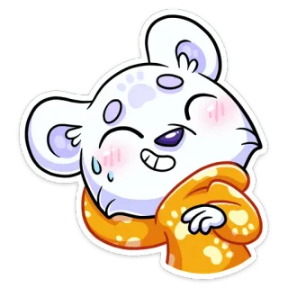 😥 kreskówka, zwierzę, niedźwiedź, słodki, kawaii, biały niedźwiedź, zwierzę z kreskówki, naklejka telegram sticker