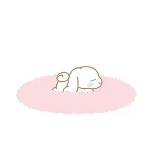 🌟 Hase, süß, schläfrig, Cartoon, rosa, flauschig telegram sticker