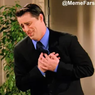 😓 Joey Tribbiani Friends @MemeFars โจอี ทริบเบียนี, เฟรนส์, อารมณ์, มีม, เศร้า telegram sticker