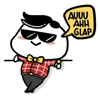 😎 AUUU
AHH
GLAP dibujos animados, pegatina, personaje, gracioso, gafas de sol, pajarita telegram sticker