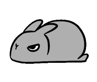 🐰 królik, zły, kreskówka, zwierzę, zwierzę domowe, zajączek telegram sticker