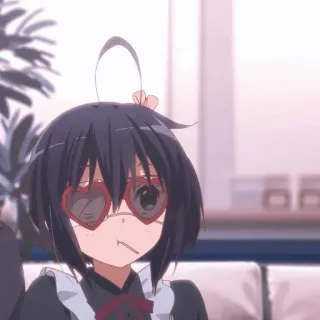 🍭 Rikka Takanashi Love, Chunibyo & Other Delusions anime, girl, heart glasses, Rikka, Takanashi telegram sticker