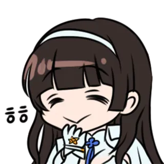 ☺️ ㅎㅎ desenho animado, fofo, menina, chibi, sorriso whatsapp sticker