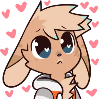 🥺 kelinci, berbulu, imut, hati, anime, kartun telegram sticker