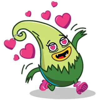 ❤️ Hoạt hình, Trái tim, Tình yêu, Nhân vật, Vui vẻ, Dễ thương, Quái vật telegram sticker