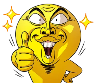 👍 Biểu tượng cảm xúc, Màu vàng, Giơ ngón tay cái, Phim hoạt hình, Hài hước, Chấp thuận telegram sticker