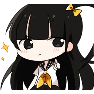 👍 Anime, Chibi, Słodkie, Manga, Dziewczyna whatsapp sticker