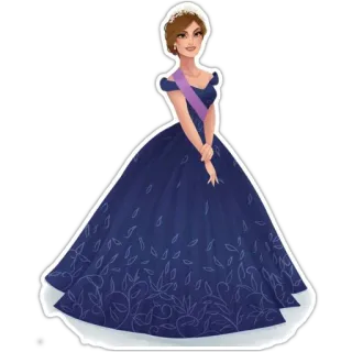 😁 Prinzessin, Ballkleid, Tiara, Königlich, Elegant, Illustration telegram sticker