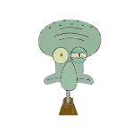 😢 Squidward SpongeBob SquarePants Сквидвард, Губка Боб, средний палец, мультфильм, оскорбительный жест, Nickelodeon telegram sticker