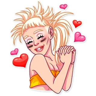 🥰 мультфильм, сердечки, женщина, любовь, блондинка telegram sticker