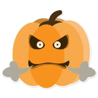 😤 zucca, halloween, arrabbiato, cartone animato, autunno, autunno, spaventoso telegram sticker