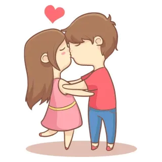 ❤️ amore, bacio, coppia, romantico, affetto, cartone animato, relazione telegram sticker