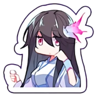 🤨 Anime, Manga, Kawaii, Słodkie, Dziewczyna, Chibi, Postać, Naklejka telegram sticker