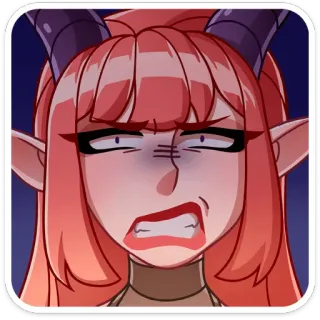 🥴 anime, demon, horns, angry, sticker telegram sticker