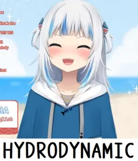🏊 Gawr Gura HYDRODYNAMIC vtuber, tiburon, anime, lindo, hololive whatsapp sticker
