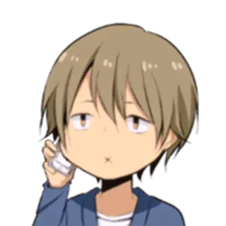 😶 Anime, Nhân vật, Sticker, Bối rối, Bĩu môi telegram sticker