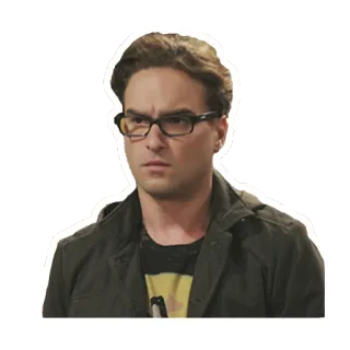 😣 Leonard Hofstadter The Big Bang Theory tv show, physicist, scientist, glasses, caltech telegram sticker