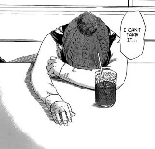 😔 I CAN'T TAKE IT... cansado, exausto, mangá, estresse, sobrecarregado, deprimido, melancolia whatsapp sticker