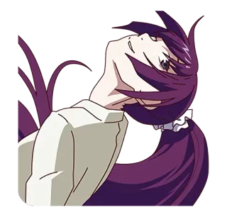 😏 애니메이션, 여자, 보라색 머리, 캐릭터, 스티커 telegram sticker
