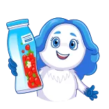 ๐ถ MOON cartoon, monster, berries, jar, moon, character telegram sticker