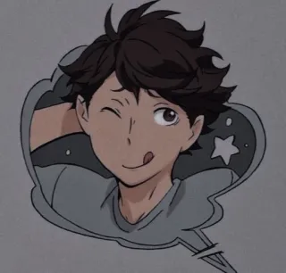 😜 Oikawa Tooru Haikyuu!! Аниме, Haikyuu, Ойкава Тоору, Спорт, Персонаж telegram sticker