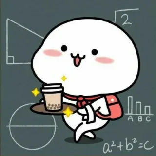 ☕️ Cartoon, Boba, Niedlich, Getränk, Schule telegram sticker