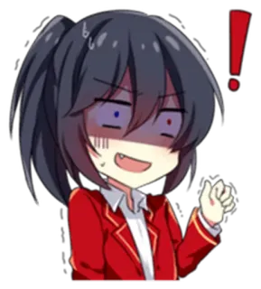 😨 Anime, Fille, Point d'exclamation, Dessin animé, Émotion, Mignon telegram sticker