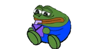 🧃 Pepe the Frog Meme, Pepe, Rana, Triste, Bere telegram sticker