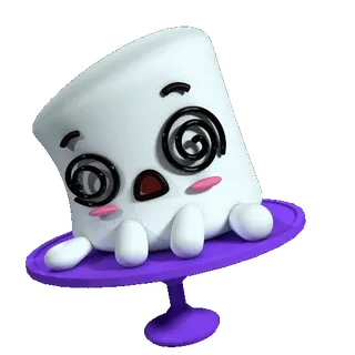 😵‍💫 Marshmallow, Tonto, Desenho animado, Kawaii, Comida, Sobremesa whatsapp sticker