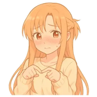 👉 Asuna Yuuki Sword Art Online Аниме, Девушка, Милая, Асуна, Sword Art Online, Смущенная whatsapp sticker