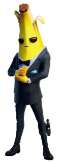 🍌 Peely Fortnite Fortnite, Videogioco, Banana, Cartone animato, Personaggio, Agente Peely, Divertente telegram sticker