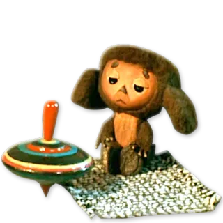 😞 Cheburashka เชบูราซกา, การ์ตูน, ของเล่น, รัสเซีย, เด็ก telegram sticker